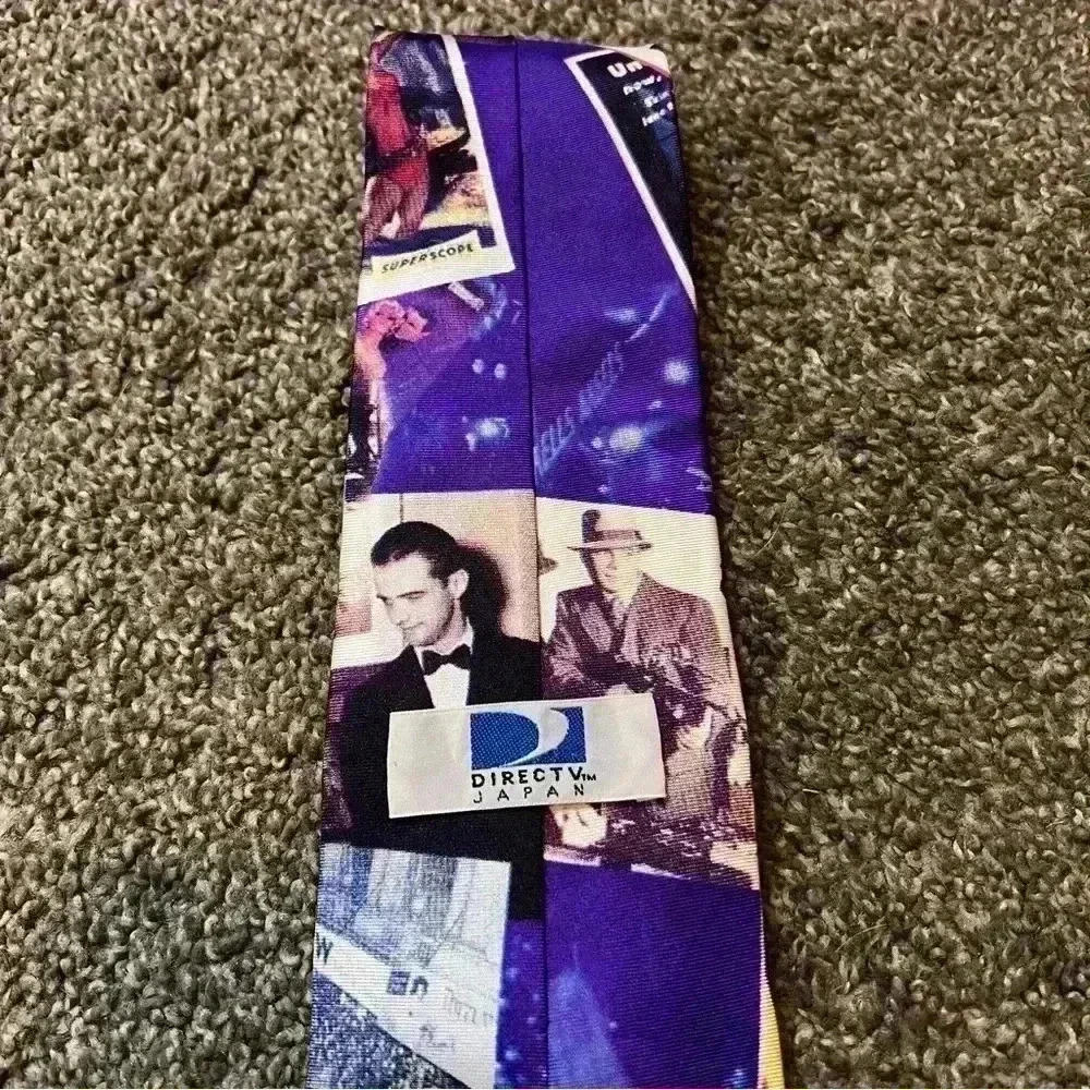 Vintage Direct Tv Men’s Tie Classic Movies On Tie 100% Silk - Picture 3 of 5